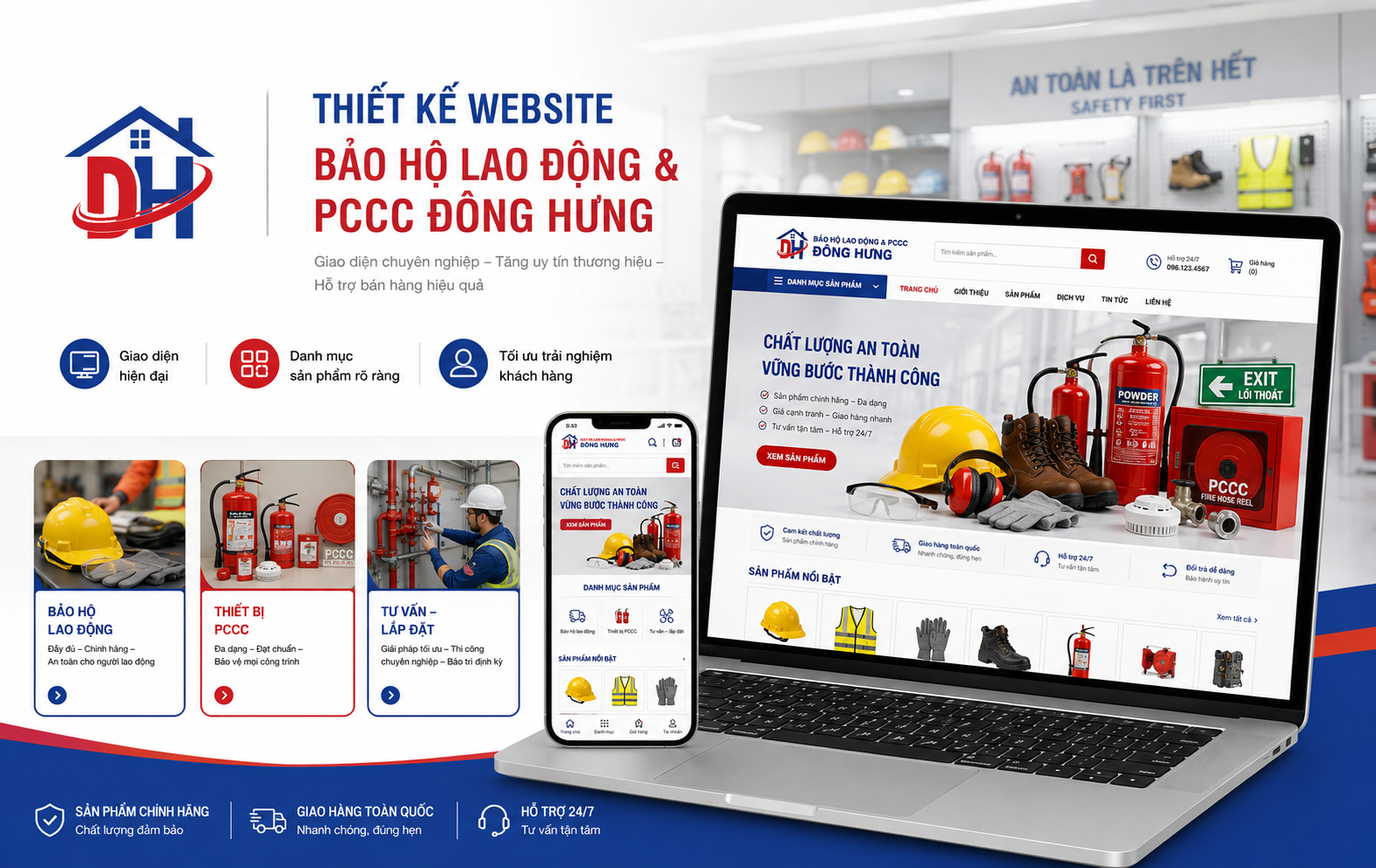 Đông Hưng – Xây dựng website chuyên nghiệp cho ngành bảo hộ lao động và PCCC